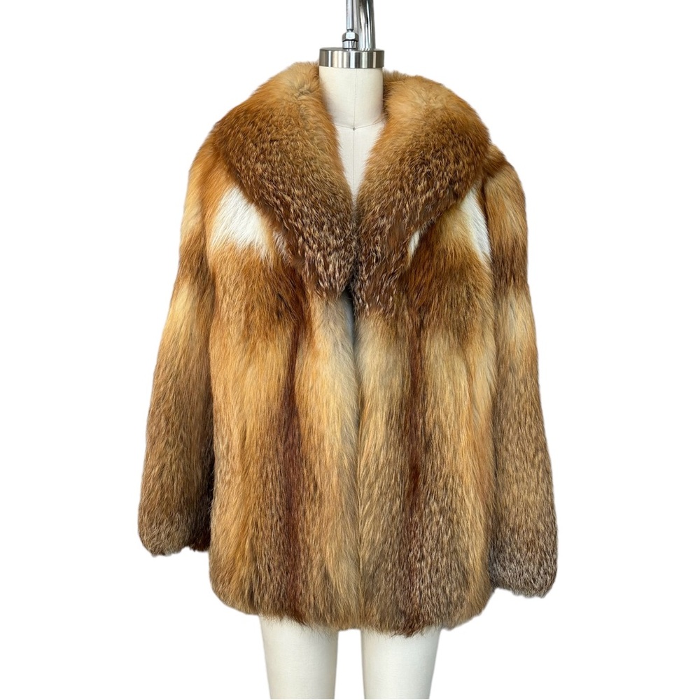 Genuine Red Fox Vintage Fur Coat Great Condition Size S